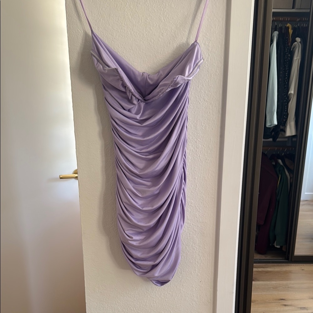 Superdown Lavender Draped Mini Dress